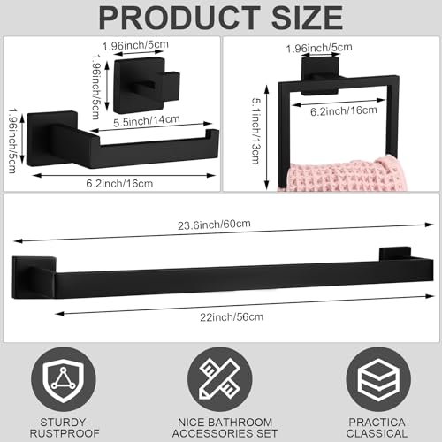 image for Gisafai 20 Pcs Bathroom Hardware Accessories Set, 23.6 Inch Bath Towel