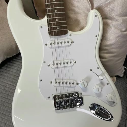 Domofa Alnico 5 Strat Pickup Single Coil Pickups Set SSS for Stratocaster Electric Guitar Replacement Part (White)