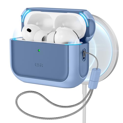 ESR for AirPods Pro 3 Case, Compatible with AirPods Pro 3rd Generation Case (2025), Compatible with MagSafe, Full Drop Protection Cover with Lanyard, Navy Blue