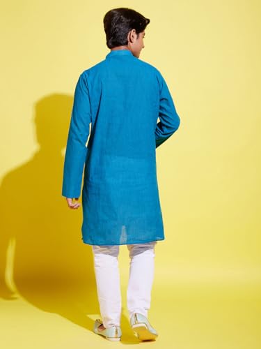 Image of VASTRAMAY Boy's Pure Cotton Solid YUVA Kurta Pyjama Set