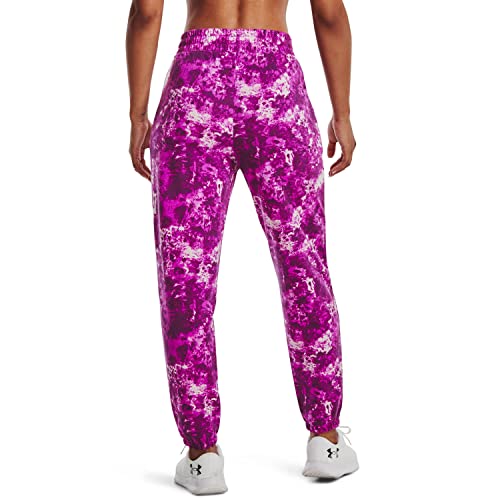 Jogging Under Armour femme Rival Terry imprimé rose Strobe taille Large