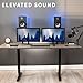 VIVO Clamp-on Speaker Stand Desk Mount Set, 10 x 9 inch Trays, Height Adjustment and Tilt, Universal Audio Holders for Computer and Bookshelf Speakers, Elevated Sound, 2 Pack, Black, MOUNT-SP01CB