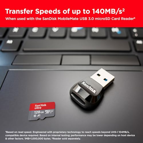 SanDisk 128GB Ultra microSDXC card + SD adapter, Memory card Full HD, up to 140 MB/s, For smartphones and Tablets, with A1 App Performance, UHS-I, Class 10, U1 - Image 4