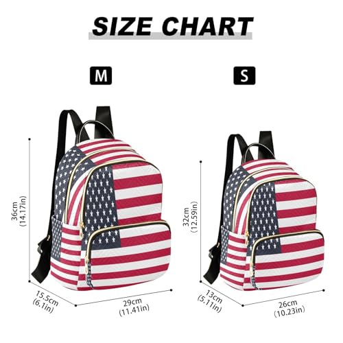 Image of ALAZA Hipster American Flag Women Backpack Purse Ladies Fashion Shoulder Bag Daypack Travel Bag 7.5L