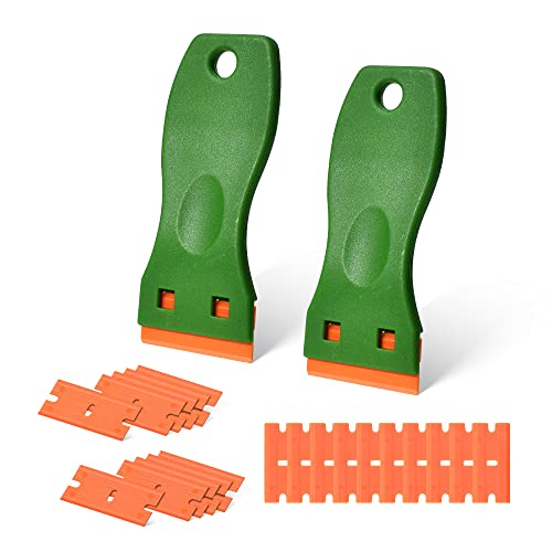 Zanch 2 raspadores de plástico con 20 cuchillas de plástico, color verde Cover