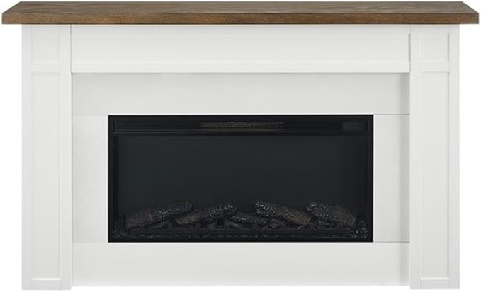 Chimenea eléctrica Bowery Hill 67.25" con repisa de madera miniatura 6