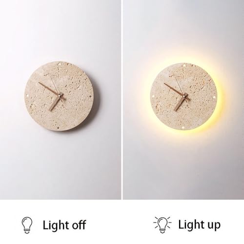 Lámparas de pared de travertino con reloj para un salón sofisticado 4