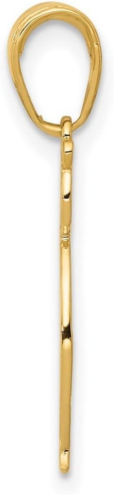 JewelryWeb 9mm 14k Solid Yellow Gold Polished Owl Pendant Necklace Pendant for Women - Image 3