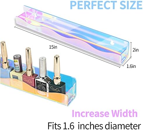 NUOXING 4pcs Acrylic Shelves Iridescent Nail Polish Organiser No Drill Bathroom Shelves Shelf Modern Picture Bookshelf Ledge Display Toy Storage Wall Shelf