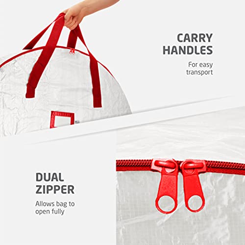 image for ZOBER Christmas Wreath Storage Bag - Water Resistant Fabric Storage Du