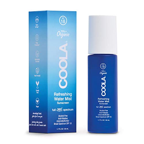 Coola Organic Refreshing Water Mist Face Moisturizer With Spf 18, Dermatologist Tested Face Sunscreen With Plant-Derived Bluescreen Digital De-Stress Technology, 1.7 Fl Oz #TOP7