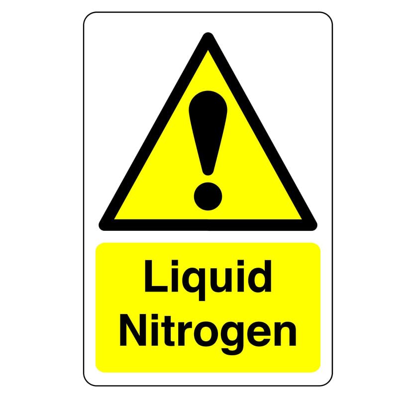 Safety First Display LTD Liquid Nitrogen sign - High tack self-adhesive sticker (400mm x 300mm) Viewing Distance within 14m.