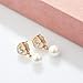 Fashion Designer Imitation Pearl Floral Charm Dangle Drop Earrings Studs (White)
