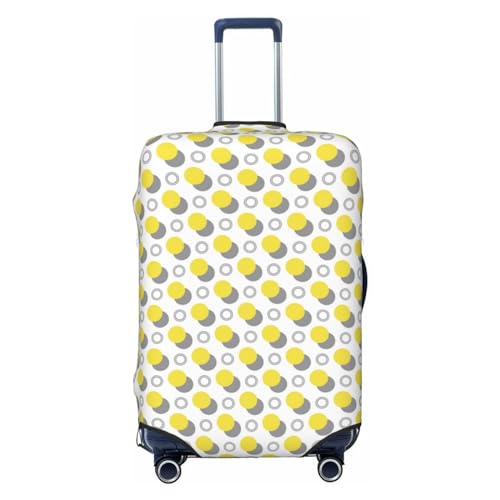 Yellow Dot Print Luggage Cover Protector Anti-Scratch Washable Fits 18-32 Inch Luggage-Medium