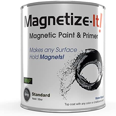 Magnetize-It! Magnetic Paint & Primer (Water Based) – Standard Yield 32oz, MISTD-1530 Grey