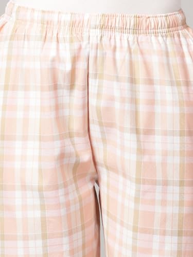 Image of KRYPTIC Women's 100% Pure Cotton Woven Pyjama | Mid Rise Relaxed Fit Full Length Nightwear Pant with Elasticated Drawstring Waistband & Side Pocket | Comfortable Lounge, Sleepwear & Casual Bottom Wear