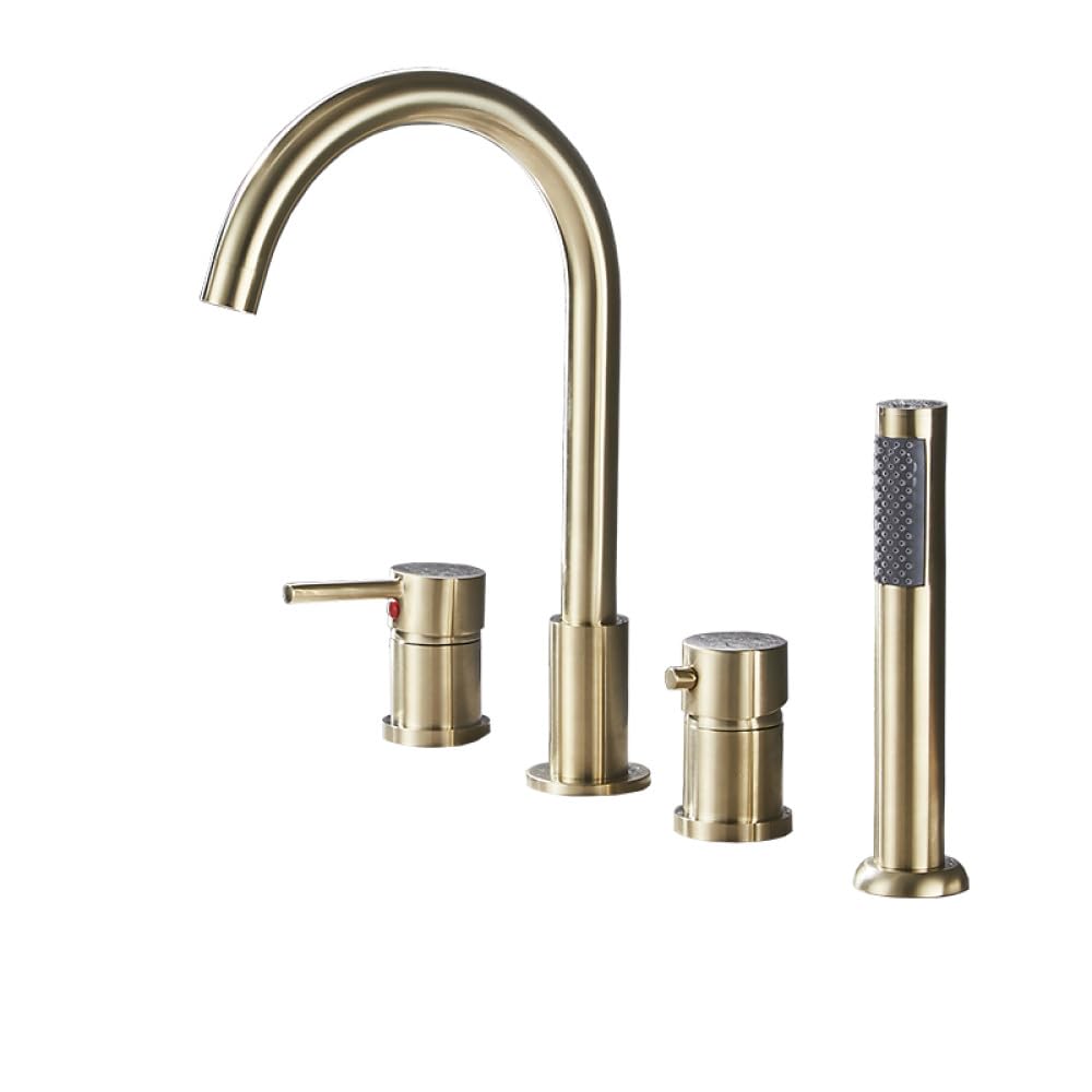 Robinet de baignoire mitigeur eau chaude froide or brossé pour mélangeur bain sur pont