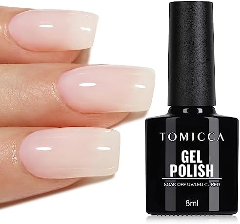 TOMICCA Gel Nail Polish, White Color Gel Polish Soak Off UV LED Gel Varnish Nail Art Manicure Salon DIY for Professional, Salon & Home 8ml