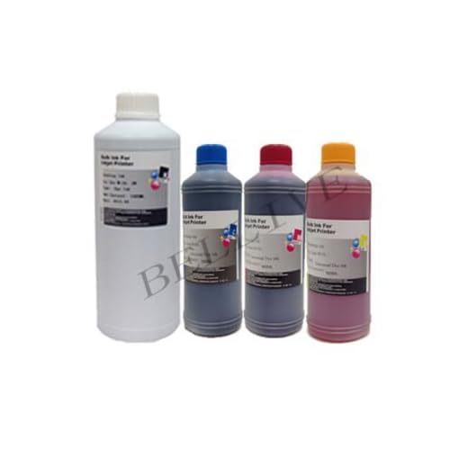 KIT 3 x 500ml + 1 x 1000ml universale inchiostro colori per Brother, Canon, Epson, HP, LEXMARK, XEROX, DELL, (1 litro nero + 500 ml ciano + 500 ml magenta + 500 ml giallo)