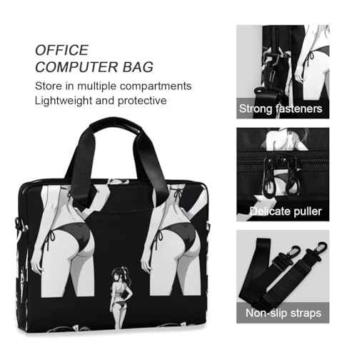 Maletín portátil para laptop 15.6 pulg. con asa y correa miniatura 6