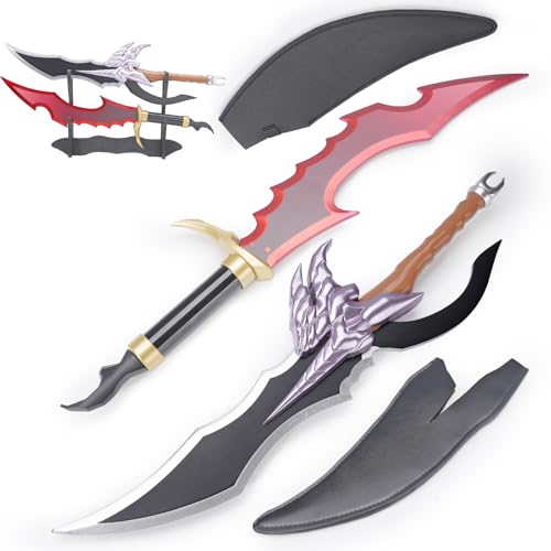 PowerGale 2pcs Set Jinwoo Dagger Cosplay Sword with Sheath&Display Stand Kasakas Venom Fang&Knight Killer(14+ Age)