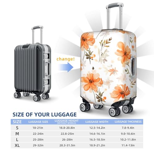 Cute Cartoon Flowers Travel Luggage Cover for Suitcase Anti-Scratch Fashion Suitcase Protector Washable Elastic Baggage Covers Fits 25-28 Inch Luggage for Travel Beach Holiday3