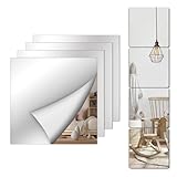 4Pcs Espejo Adhesivo Pared 30x30cm, Pegatinas Espejos Pegatina Acrílicos...