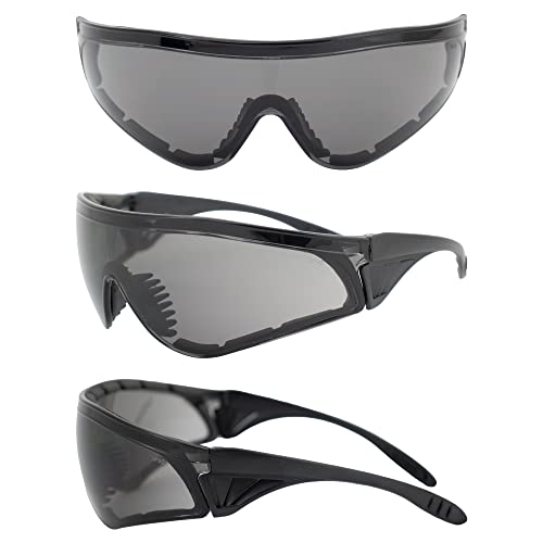 Set Of 3 Pairs: Padded Motorcycle Riding Glasses - Day Night Dawn Dusk Smoked Clear Yellow Shatterproof Polycarbonate Lenses Uv400 Filter For Maximum Uv Protection Scratch Resistant Coating #TOP2