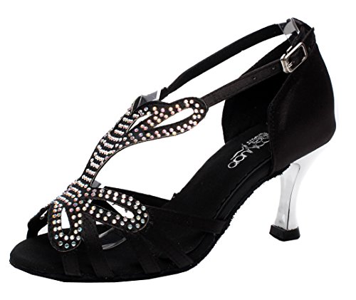 Chaussures de danse latine en strass noir 40.5 EU l'élégance du ballroom