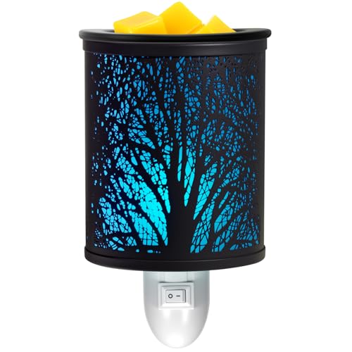 Wax Melts Warmer Plug in Wall–Electric Wax Warmer with 7 Colors Light Fragrance Wax Burner PTC Heating Pluggable Wax Melter Warmer with Removal Dish