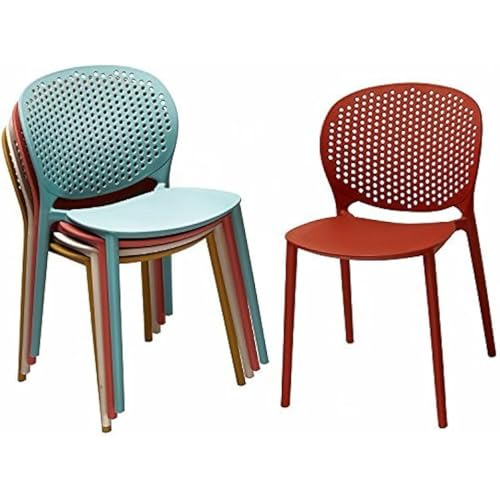 Image of Dream Furnishing - Set of 4 Stackable Dinning Chairs for Home Cafe Office Hotel for Indoor and Outdoor Patio (White)