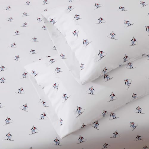 Image of Tommy Hilfiger - Cotton Percale King Sheet Set with Pillowcase | 100% Cotton Percale, Crisp & Breathable, Fits Up to 15-Inch Mattresses, Includes Flat Sheet, Fitted Sheet & 2 Pillowcases