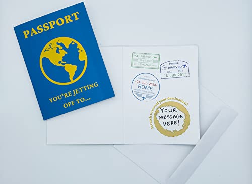 You're Jetting Off To - Scratch-Off Travel Reveal Card | Surprise Vacation Gift, Handmade Passport-Themed Announcement