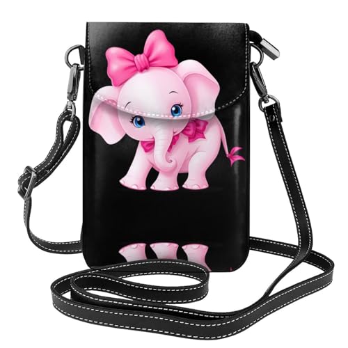 Sac téléphone portable cuir imprimé éléphant rose idéal pour le camping