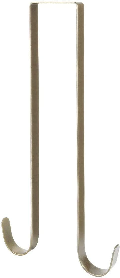 IEBUOBO 15-Inch Double-Sided Over-the-Door Wreath Hook - Holds 2 Wreaths Up To 20 Lbs, Black Metal