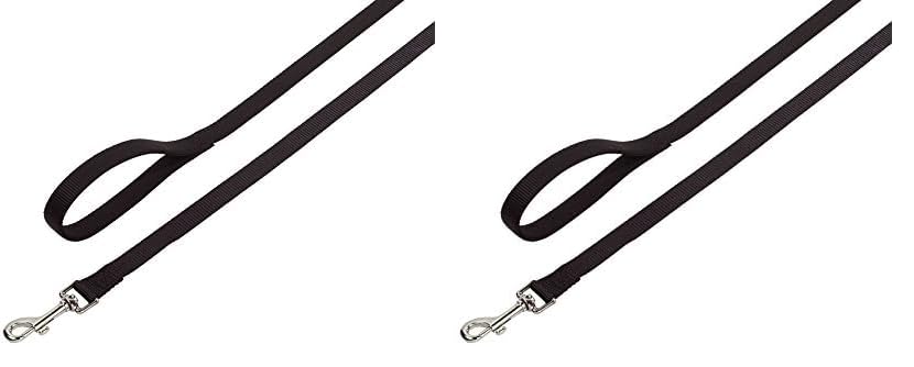 Nobby Laisse Classique en Nylon pour Chien Noir 10 mm x 120 cm (Lot de 2)