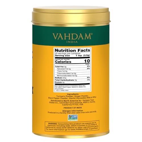 image for VAHDAM, Golden Milk Powder/Turmeric Ginger Latte Mix (100g, 40 Cups) C