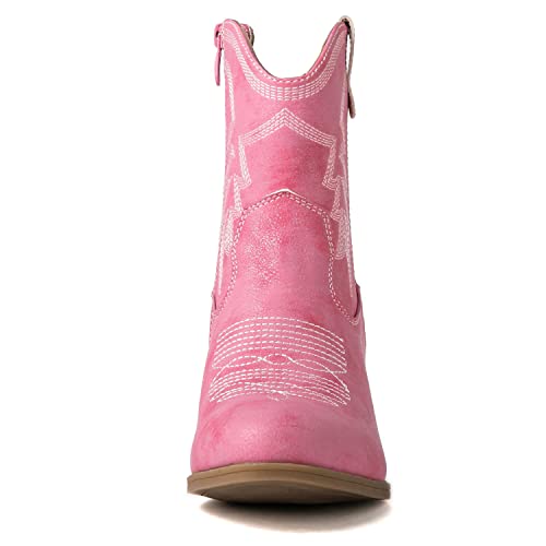 Globalwin Women's Pink Mid Calf The Western Cowboy Cowgirl Boots 10M #TOP4