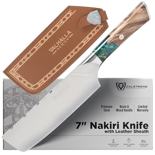 Dalstrong Nakiri Knife - 7 inch - Valhalla Series - 9CR18MOV High Carbon Steel - Vegetable Kitchen Knife - Celestial Resin & Wood Handle - Razor Sharp Asian Knife Gift- w/Sheath