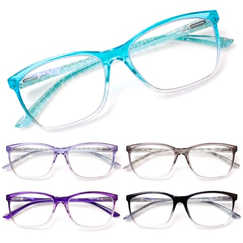 Image of SIGVAN Ladies Reading Glasses Blue Light Blocking Spring Hinge Fashion Pattern Print Eyeglasses for Women
