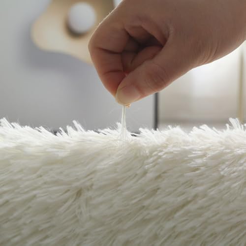 Tapis de hall moelleux blanc isolant pour sol de chambre a coucher - 3