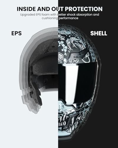 Image of ILM Motorcycle Helmets for Adult Men Women Full Face DOT ECE Powersports Dual Visor Street Racing Helmet with Pinlock Cascos para Motos Model MF509 (Mythology Silver, S)