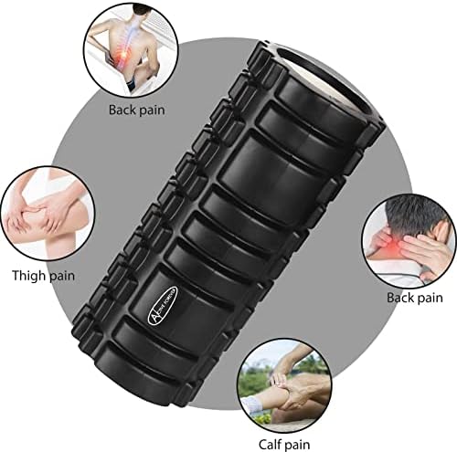 Active Forever Foam Roller for Deep, Back, Legs, Extra Firm High Density Ultra Durable Resistant Trigger Point TherapyIdeal for Runner Cyclist Footballer Athlete (Black)