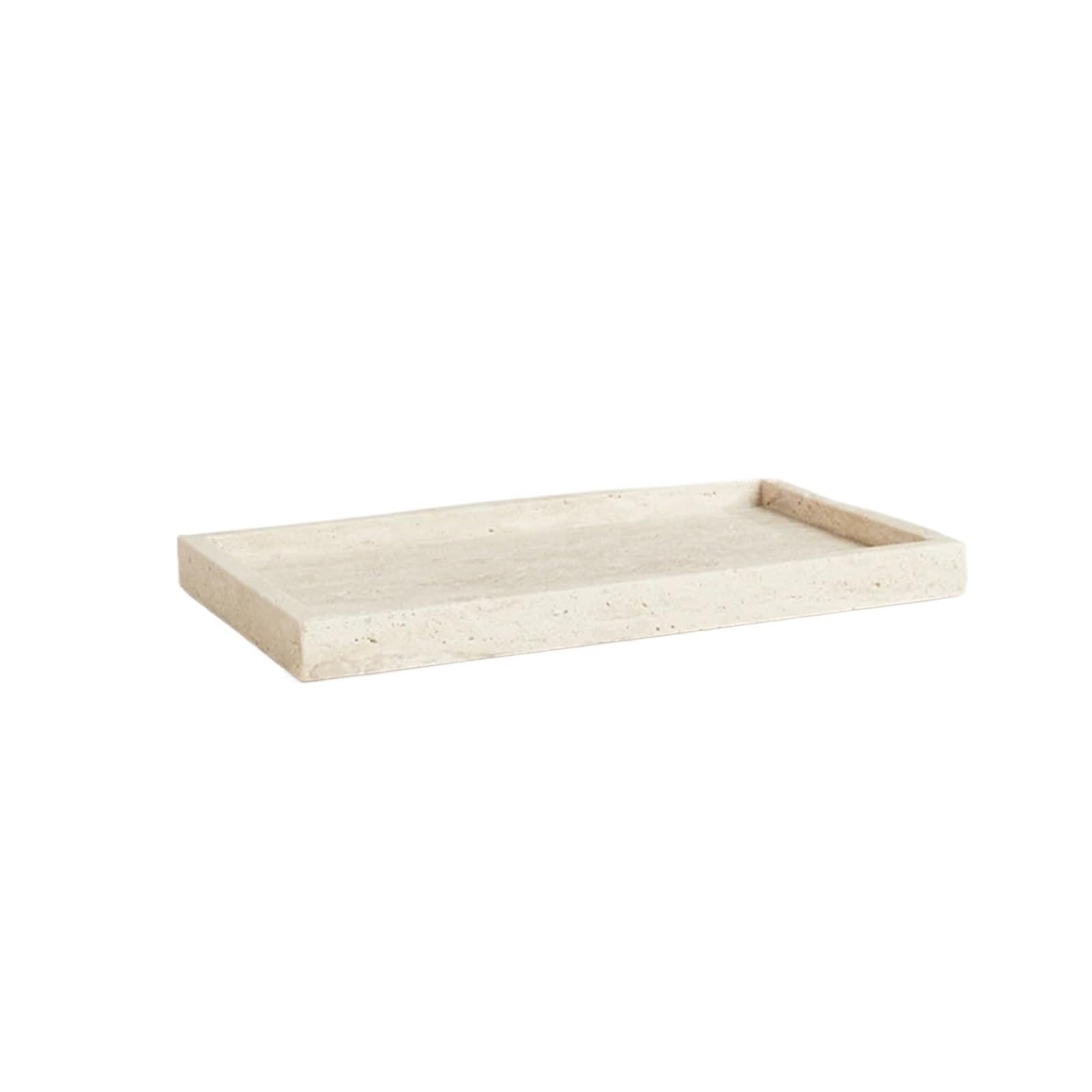 Bathroom Stone Tray Travertine Stone Bathroom Vanity Tray for Cosmetic Perfume Natural Marble Kitchen Sink for Soap Dispenser Sponge Holder(25x15x3cm)
