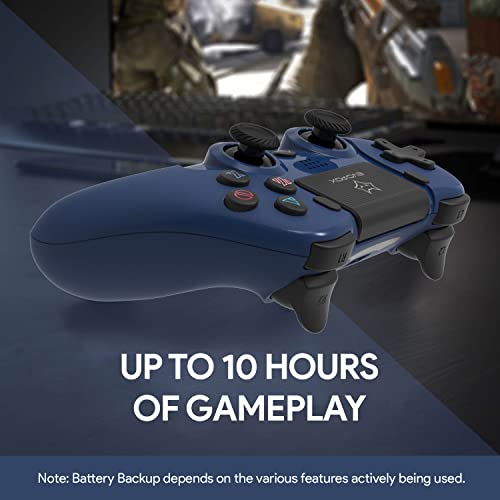 Image of EvoFox Elite Play Wireless Controller for PS4, Ipad and Iphones | Bluetooth 5.0 | Dual Vibration | 6 - Axis Gyro Sensor | 10 Hours of Game Play | Touch Panel | Built in Speaker | 3.5 mm Headset Port | (Blue)