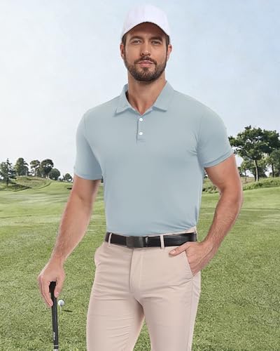 KUYIGO 3 Pack Mens Polo Shirts Quick Dry Moisture Wicking Golf Shirt,M - 1