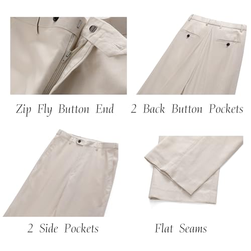Men's Linen Suits 2-Piece Set - Summer Beach Wedding Groom Suit for Men Prom Tuxedo Jacket & Pants4
