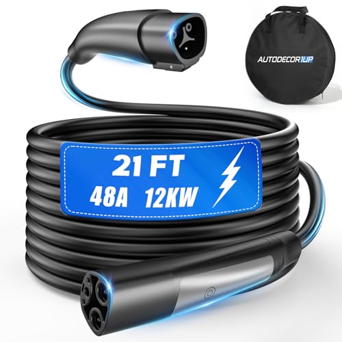 Autodecor 1Up 21ft 48A for Tesla Charger Extension Cable - UL Certified Heavy-Duty Silver-Plated NACS EV Extension Cord Compatible with Tesla Mobile Connector & Wall Charger Model 3/Y/S/X/Cybertruck