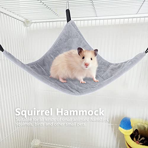 Small Animal Hammock Hanging Bed Sleeper Pet Nap Cage Accessories For Parrot Sugar Glider Hamster Ferret Squirrel Guinea Pig (Gray) #TOP5