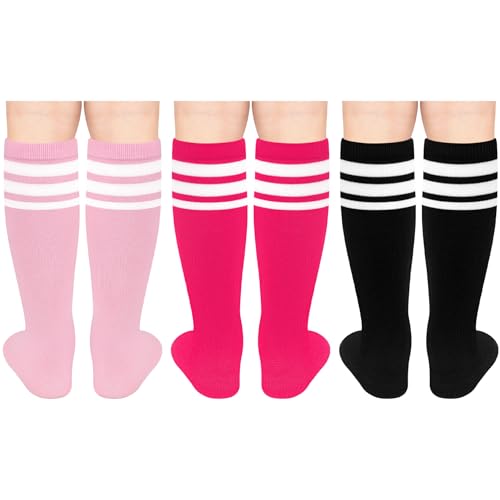 Image of Olreco 3 Pack Toddler Soccer Socks Kids Baseball Socks Boys Girls Softball Sock Youth Football Sock Athletic Accessories